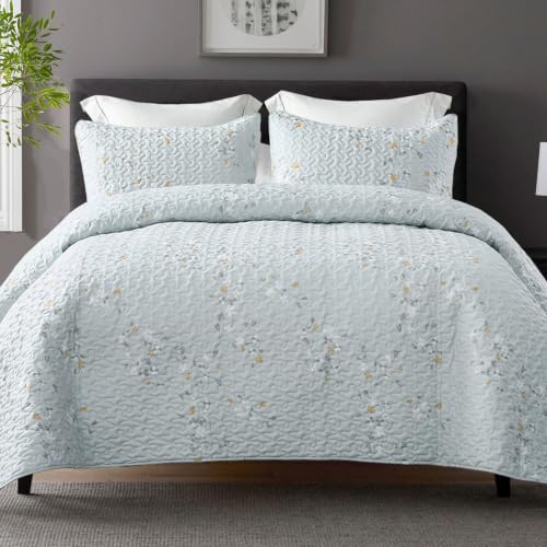 Reversible Boho Quilt King Size Aqua (3 Count)