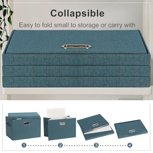 Storage Bins with Lids Fabric Closet Organizers Cubes Office Organization (3 Count)