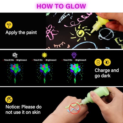 Glow in the Dark Paint 12 Colors 30ml (12 Fl Oz)