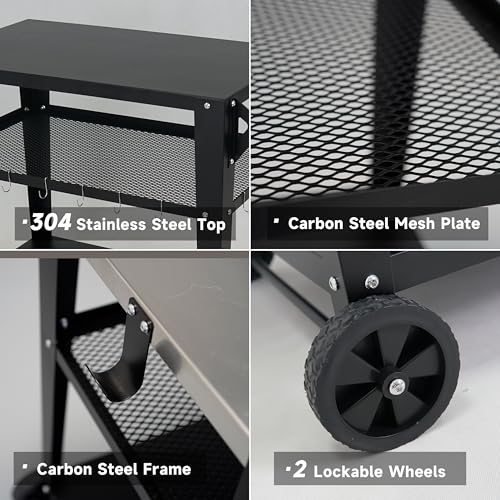 Outdoor Grill Cart with Wheels