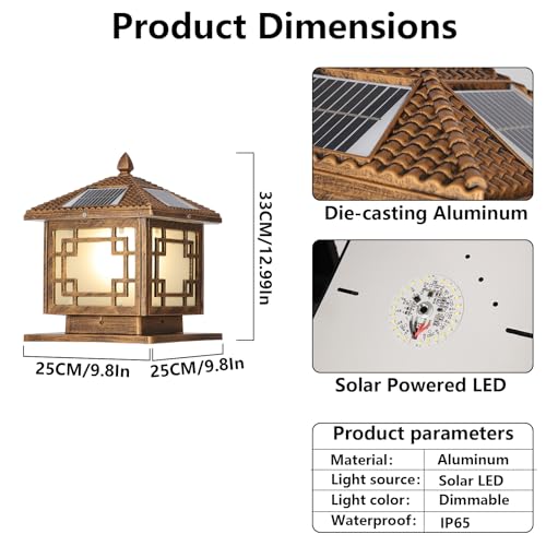 Solar Post Lights Outdoor Waterproof Gate Post Mount Lights with Solar LED