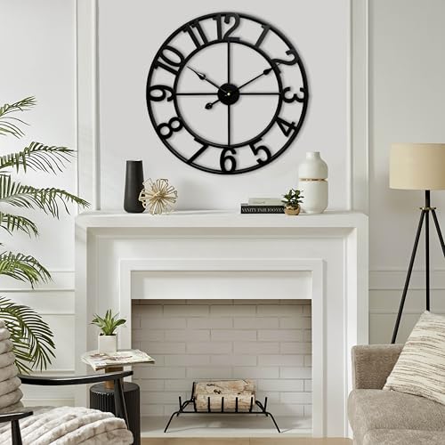 Silent 24 Inch Wall Clocks for Living Room Decor