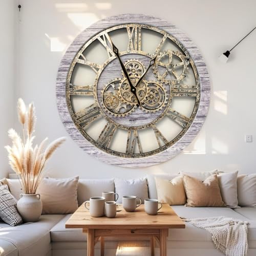The Gears Clock The Original Real Moving Gear Wall Clock Vintage Industrial Oversized Rustic Farmhouse