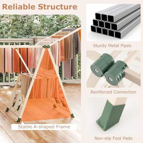Foldable Metal Clothes Drying Rack