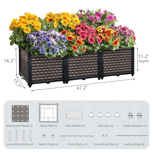 Large Planters for Outdoor Plants 14" Tall Planter Box