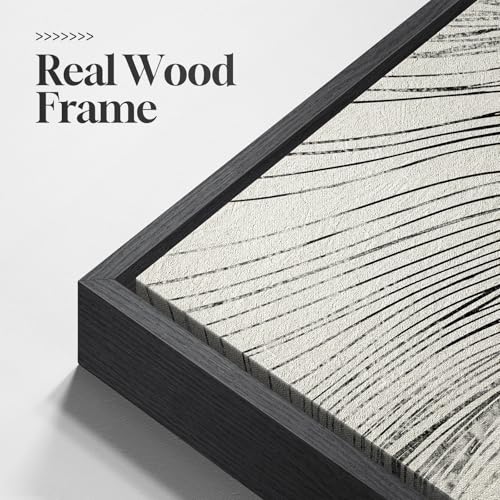 Large Framed Neutral Modern Abstract Wall Art for Living Room (3 Count)