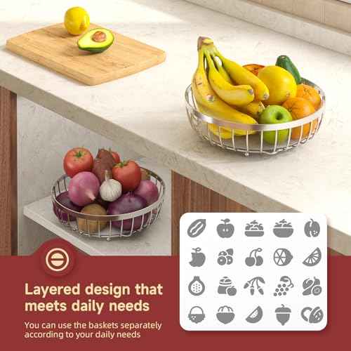 2 Tier Fruit Bowl for Kitchen Counter
