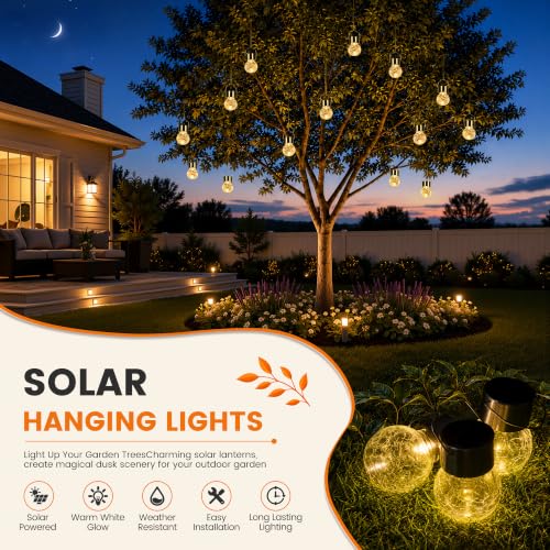 Solar Lights Outdoor Hanging Lantern Garden Decor for Outside 12Pc (12 Count)