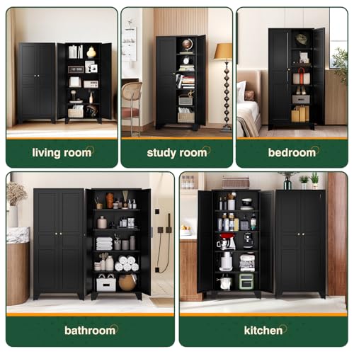 Black Storage Cabinet with Feets