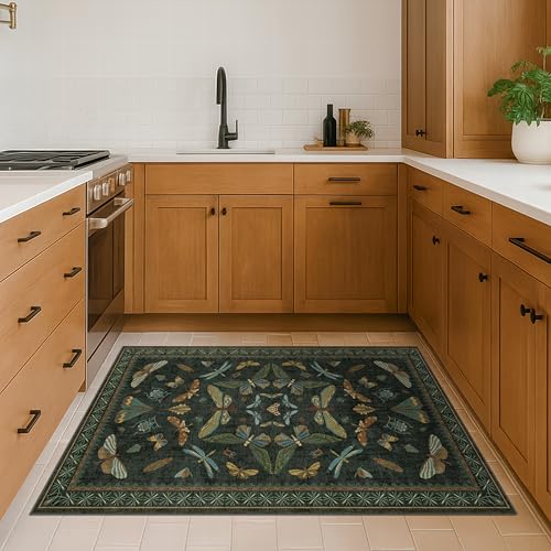 Dark Green Rug for Entryway Indoor (18 Sq Ft)