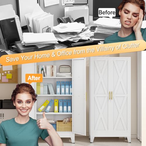 61" H Metal Kitchen Pantry Storage Cabinet