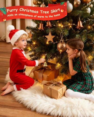 60 Inches Faux Fur Christmas Tree Skirt
