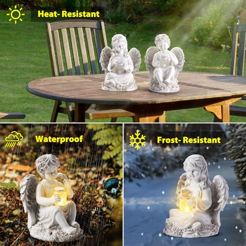 2 Pack Outdoor Angel Statue Garden Decor (2 Count)