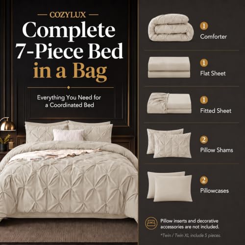 King Size Comforter Set Beige