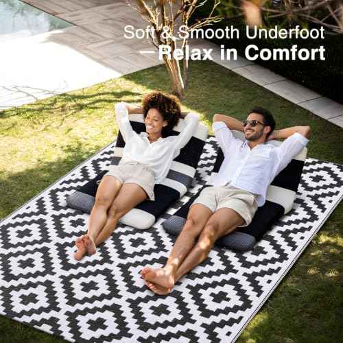 Outdoor Rug 4x6 ft Waterproof Reversible Mat