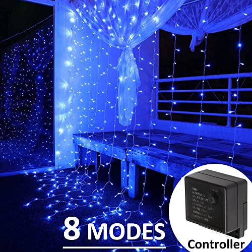 LED Curtain Lights Outdoor 30ft x10ft Blue