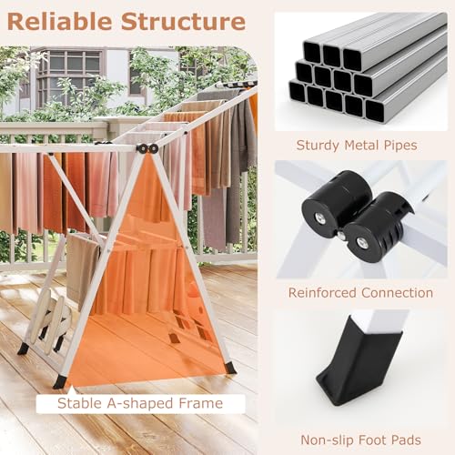 Foldable Metal Clothes Drying Rack