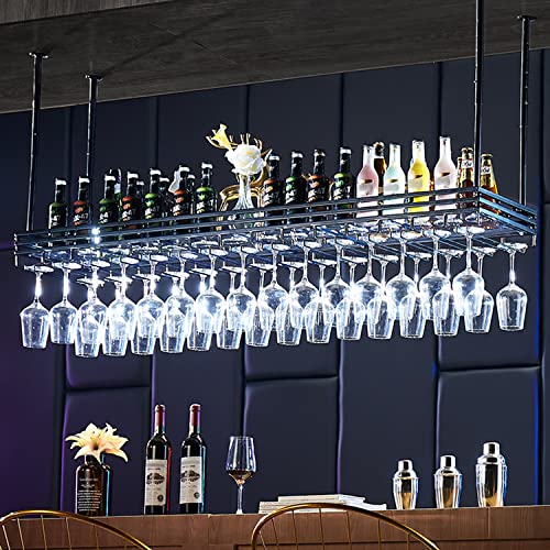Ceiling Hanging Wine & Glass Rack