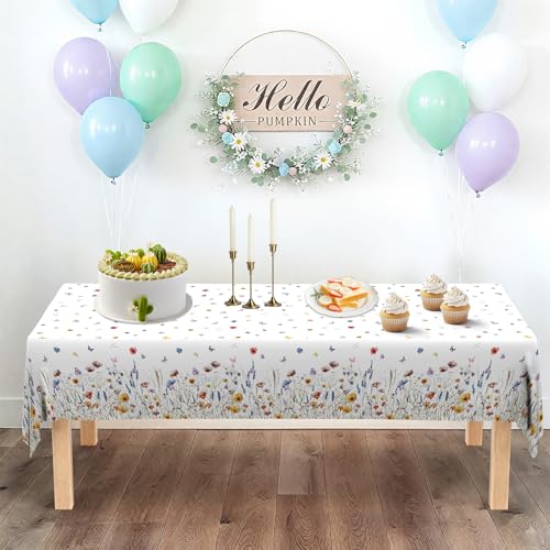 Floral Tablecloth 4 Packs 54x108 Inch (4 Count)
