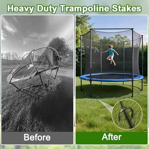 Trampoline Stakes Heavy Duty 12 Inch Trampoline Anchors High Wind (20 Count)