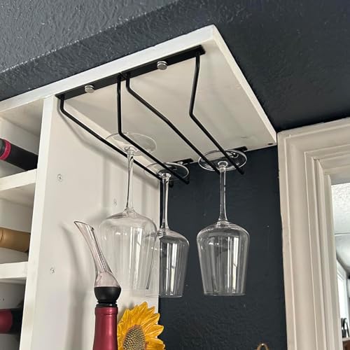 10.8 Inch Black Wine Glass Rack (4 Count)