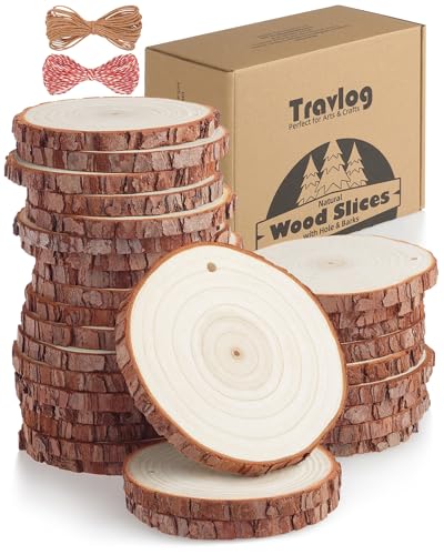 Wood Slices with Hole (30 Count)