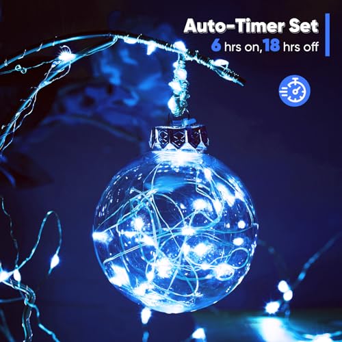 1 Pack 65.6 Ft. Battery Operated Outdoor String Lights with Remote & Timer