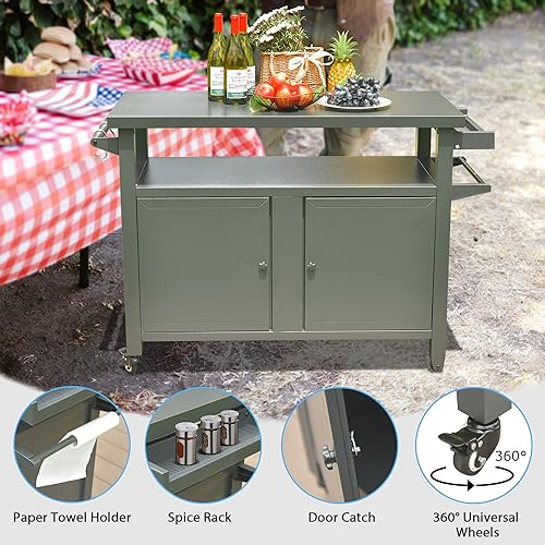 Domi Outdoor Grill Cart with Wheels