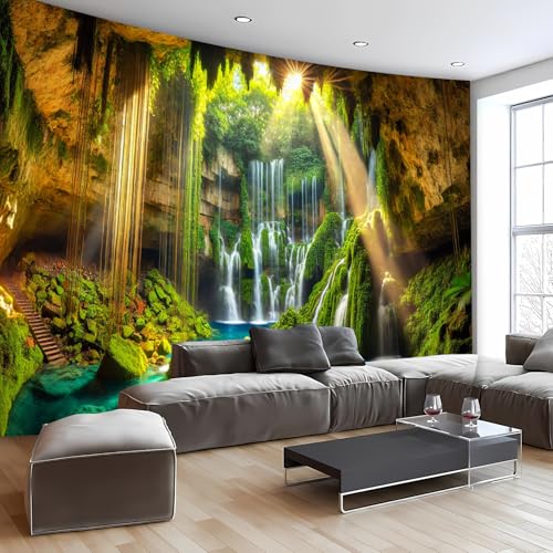 Nature Tapestry Forest Tree Sea Cave Wall Hanging