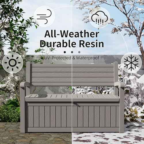 75 Gallon Storage Bench Deck Box Outdoor Indoor
