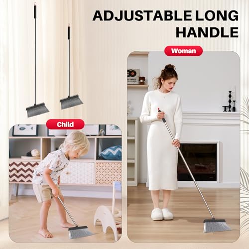 Black and Red Broom and Dustpan Set