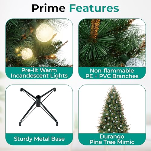 Selena 6.5ft Prelit Artificial Christmas Tree with 857 Branch Tips