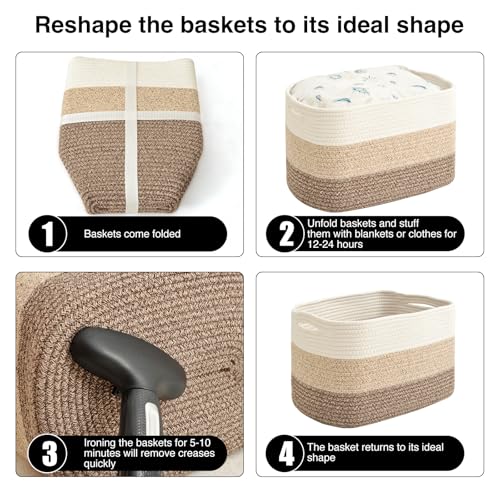 Storage Baskets for Organizing & Shelves (4 Count)