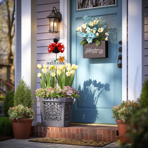 30" H Metal Ladybug Garden Stake