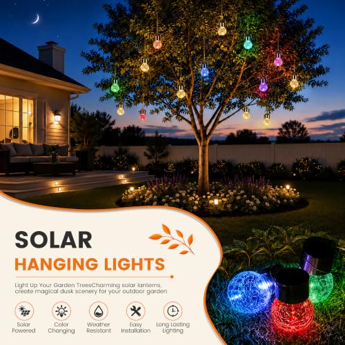 Solar Hanging Lights Outside Solar Christmas Decoration Light 16Pc (16 Count)
