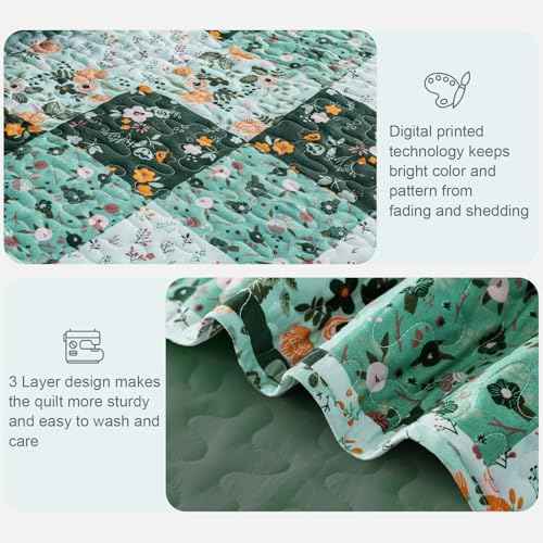 Reversible Boho Quilts Full Size Green