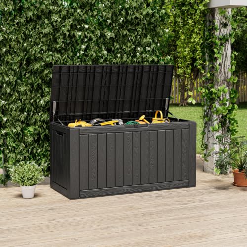 140 Gallon Outdoor Storage Box Waterproof Deck Box for Patio