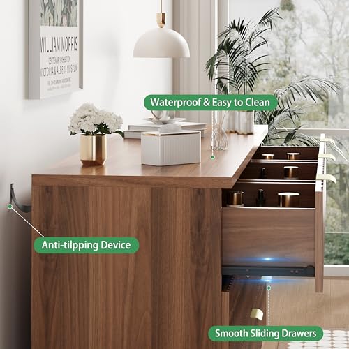Fluted Dresser for Bedroom with 7 Drawers