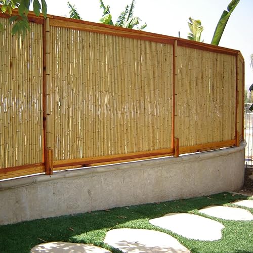 Natural Bamboo Fencing Decorative Rolled Fence Panel 0.75 in D x 6 ft H x 8 ft L (48 Sq Ft)