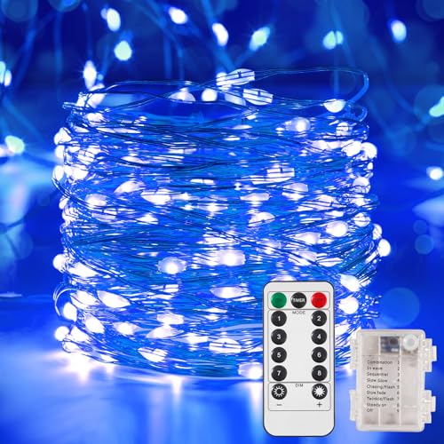 1 Pack 65.6 Ft. Battery Operated Outdoor String Lights with Remote & Timer