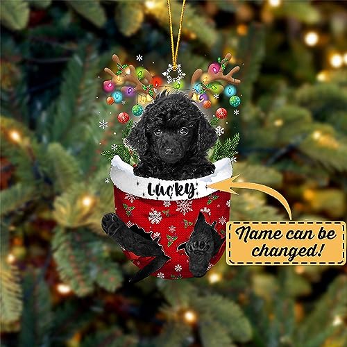 Black Toy Poodle Dog Christmas Ornament