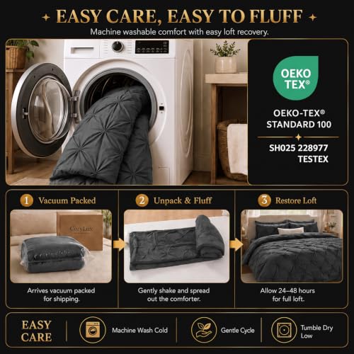 Twin Comforter Set Dark Grey