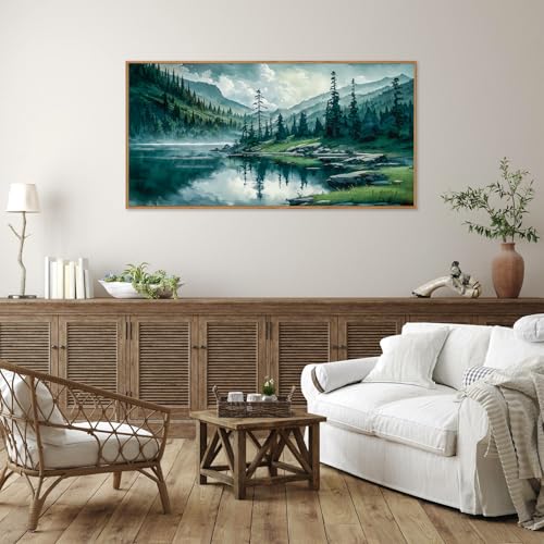 Large Nature Forest Framed Canvas Wall Art