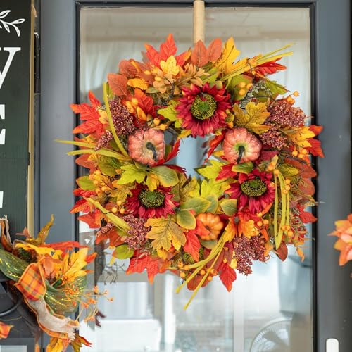Fall Wreaths for Front Door 24 Inch