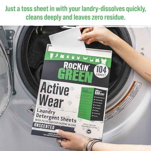 Active Wear Laundry Detergent Sheets Unscented 104 Loads (104 Count)