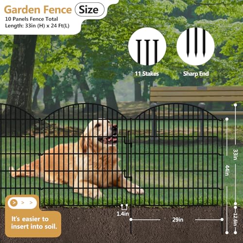 10 Panels Garden Fence Animal Barrier with Lock