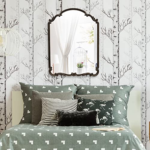 English Estate Carved Arch Wood Wall Mirror