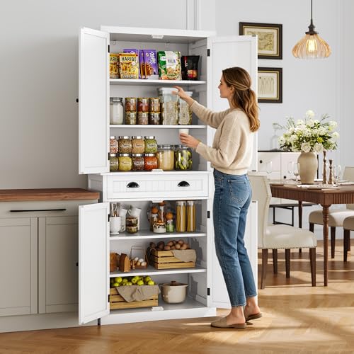 72" Tall Freestanding Pantry & Kitchen Storage Cabinet