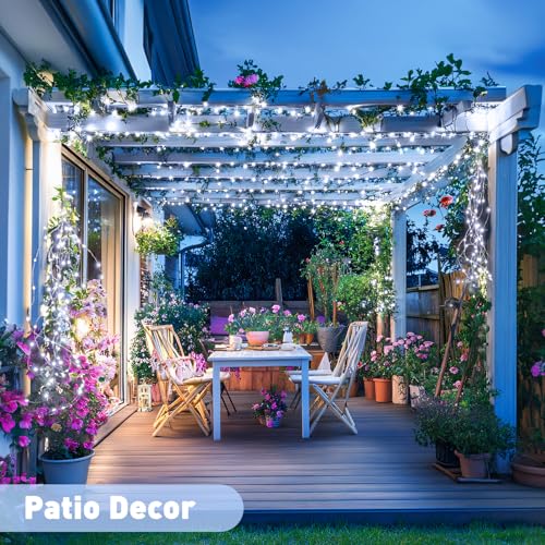 2 Pack Solar String Lights Outdoor Total 66FT 200LED Fairy Lights (2 Count)