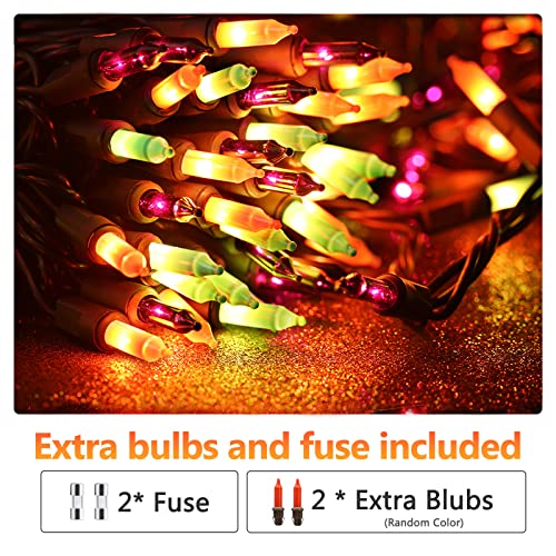 Purple & Green & Orange Halloween Incandescent Lights 21.3ft 100 ct